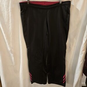 Adidas‎ Black/Pink Sweatpants Size: M